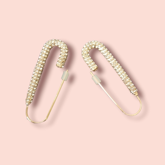 Fashion Jewelry Jewelry - Safety Pin crystal earrings